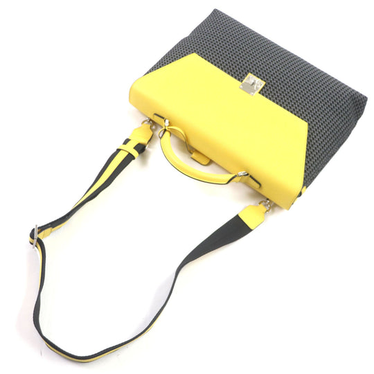 Valextra Briefcase Main: Canvas, Main: Leather Yellow black K-VAL mens Used Authentic
