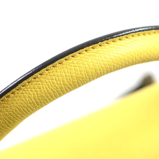 Valextra Briefcase Main: Canvas, Main: Leather Yellow black K-VAL mens Used Authentic