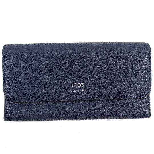 TOD�fS Long Wallet Purse Main: Leather Navy mens Used Authentic