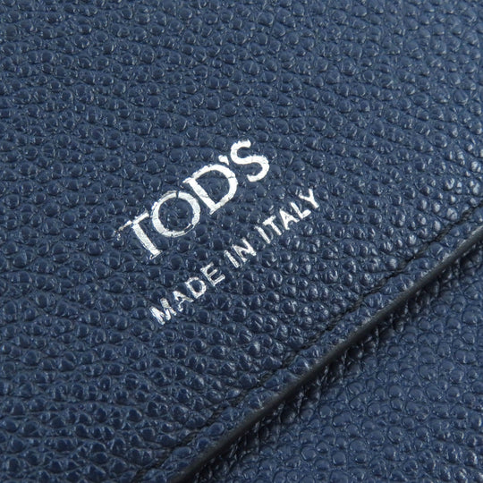 TOD�fS Long Wallet Purse Main: Leather Navy mens Used Authentic