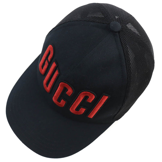 GUCCI cap 701324 Outer: 100% cotton, Main2: 100% nylon, Lining: 100% cotton, Inside: 55% cotton, 45% rayon, Part: Cowhide embroidery: 100% polyester Black red mens Used Authentic
