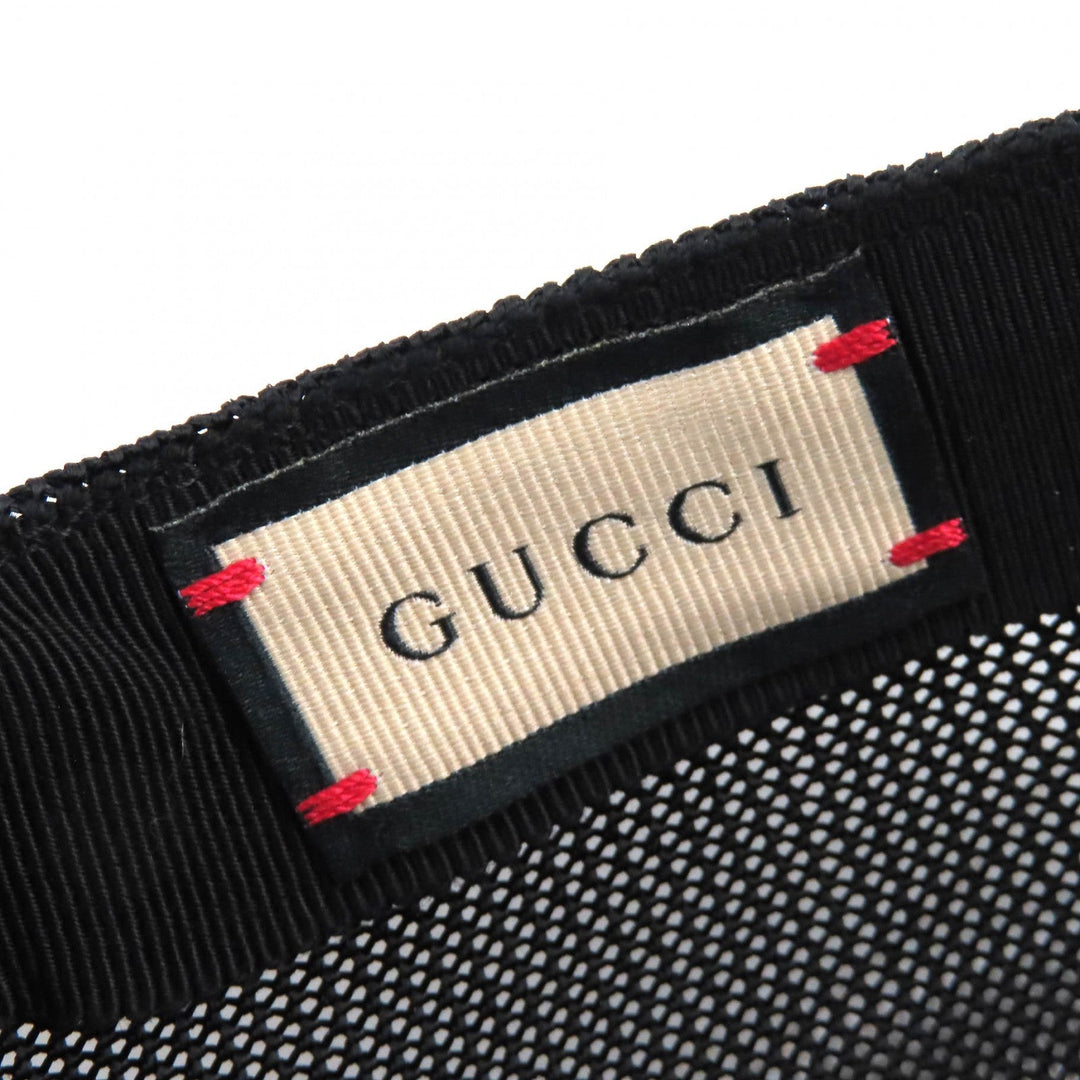 GUCCI cap 701324 Outer: 100% cotton, Main2: 100% nylon, Lining: 100% cotton, Inside: 55% cotton, 45% rayon, Part: Cowhide embroidery: 100% polyester Black red mens Used Authentic