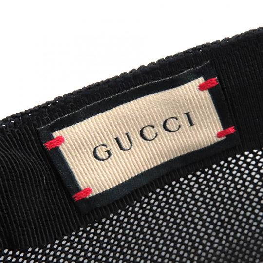 GUCCI cap 701324 Outer: 100% cotton, Main2: 100% nylon, Lining: 100% cotton, Inside: 55% cotton, 45% rayon, Part: Cowhide embroidery: 100% polyester Black red mens Used Authentic