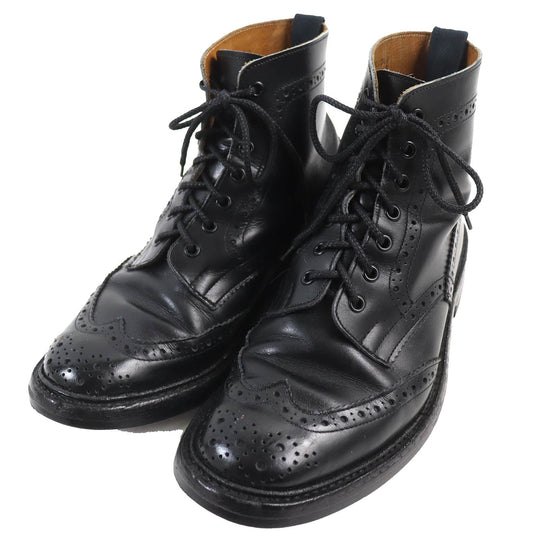 Tricker's short boots M2508 Main: Leather black STOW mens 8 Used Authentic