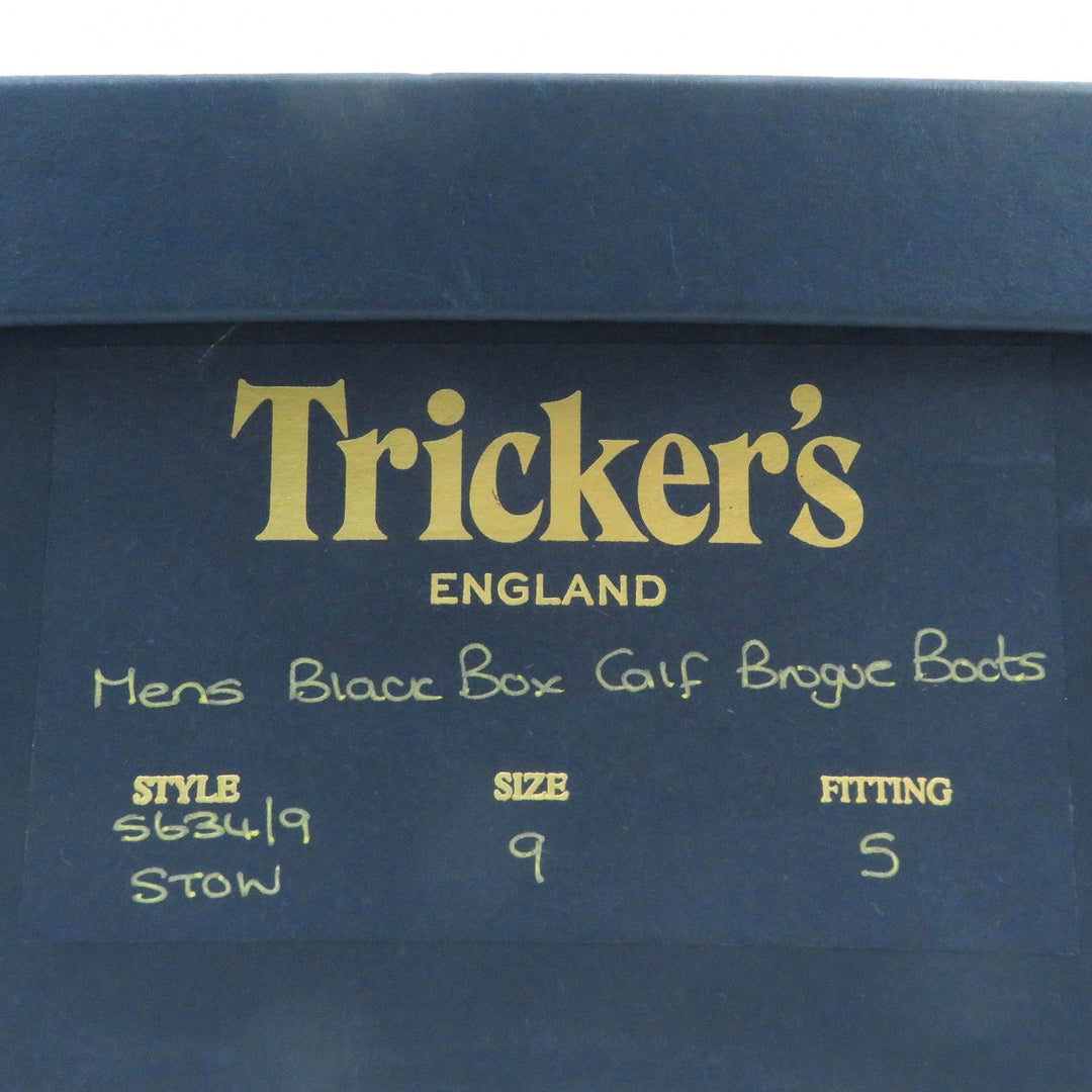 Tricker's short boots M2508 Main: Leather black STOW mens 8 Used Authentic
