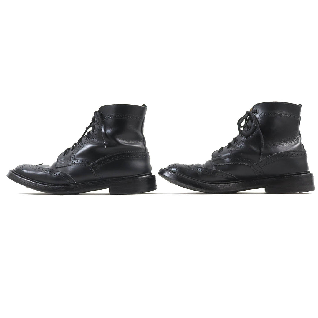 Tricker's short boots M2508 Main: Leather black STOW mens 8 Used Authentic