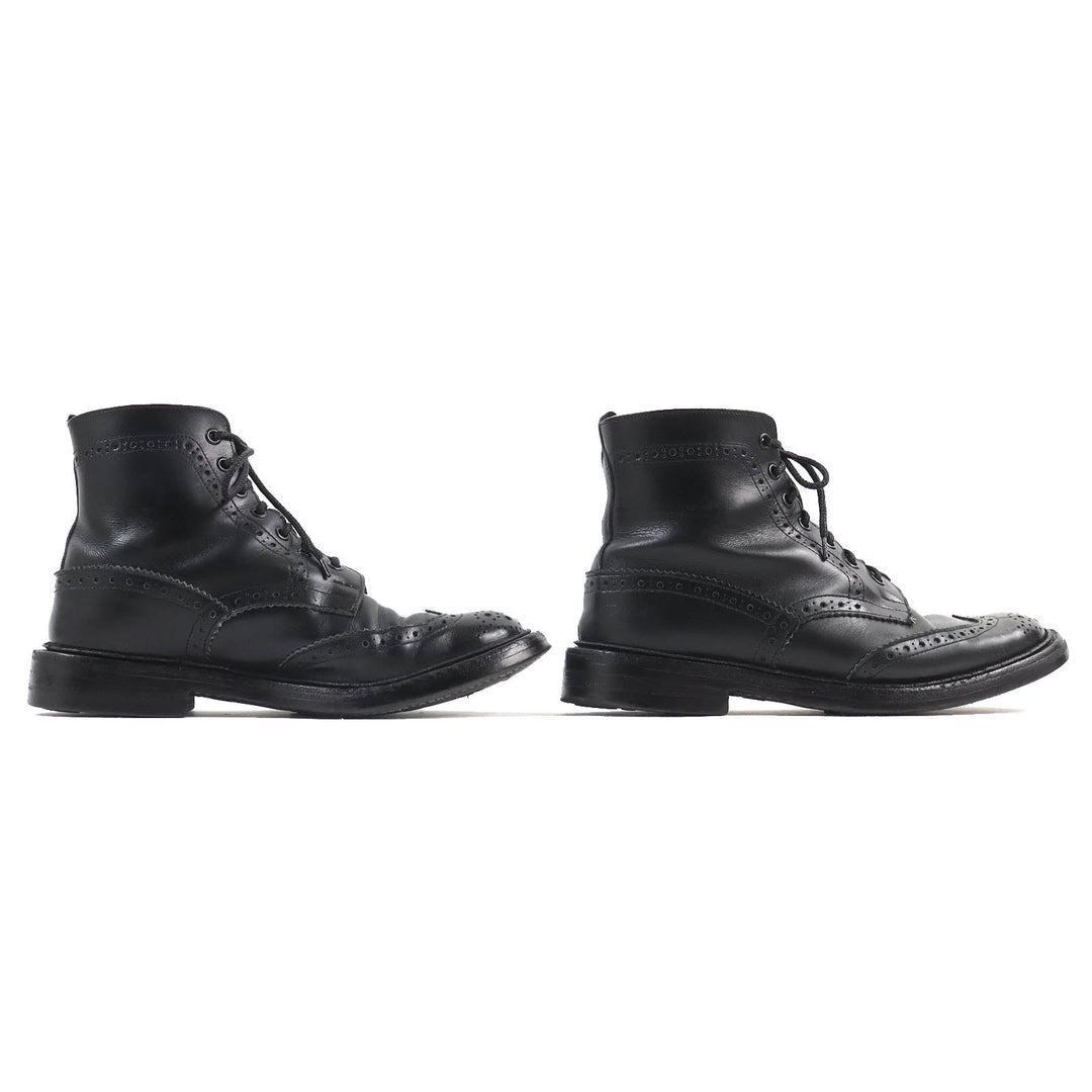 Tricker's short boots M2508 Main: Leather black STOW mens 8 Used Authentic