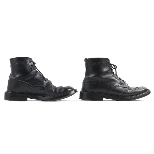 Tricker's short boots M2508 Main: Leather black STOW mens 8 Used Authentic