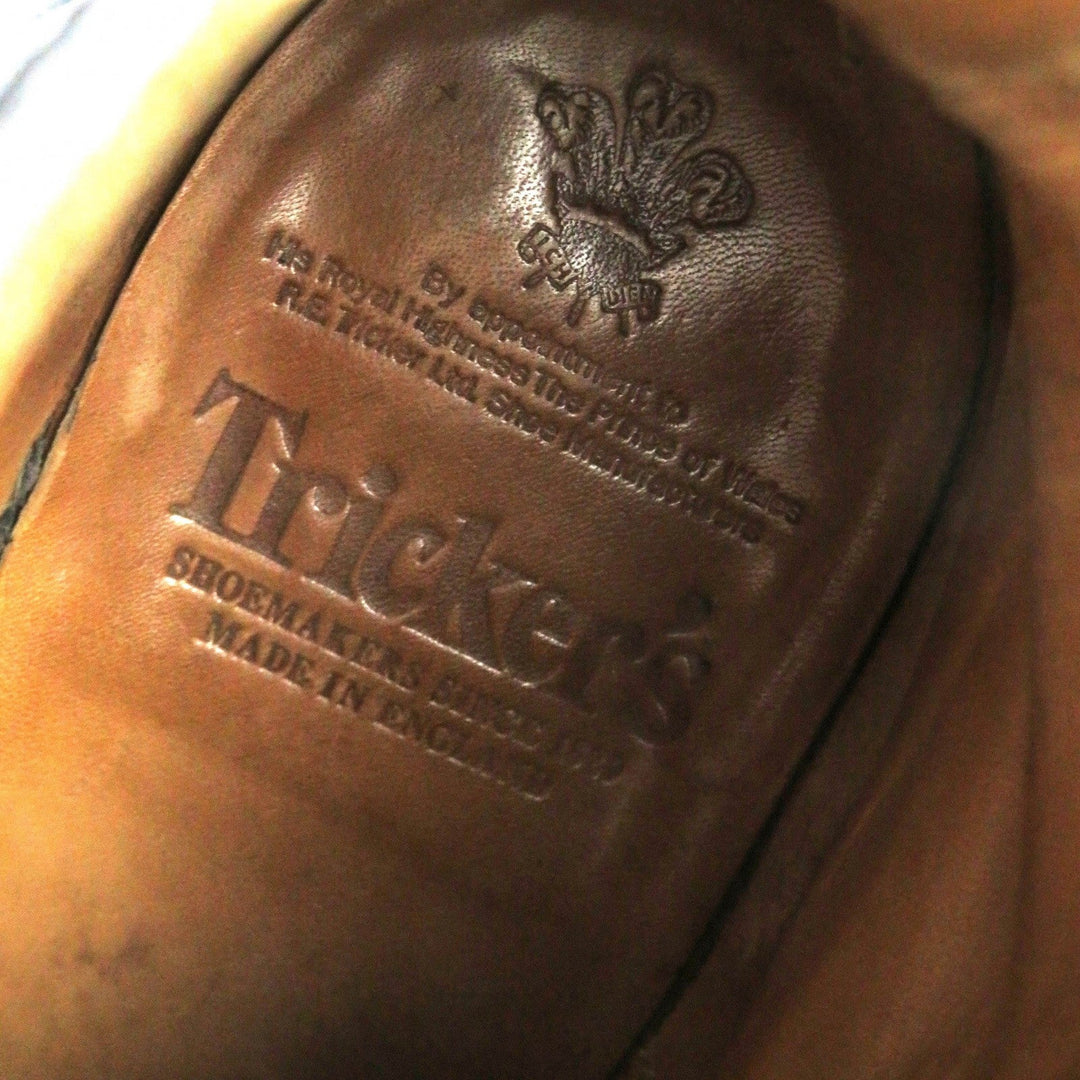 Tricker's short boots M2508 Main: Leather black STOW mens 8 Used Authentic