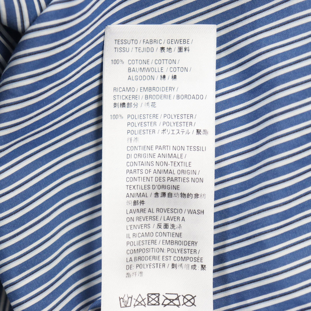 BALENCIAGA Long sleeve shirt 665150 Outer: 100% cotton, Part: 100% polyester Blue white mens M Used Authentic