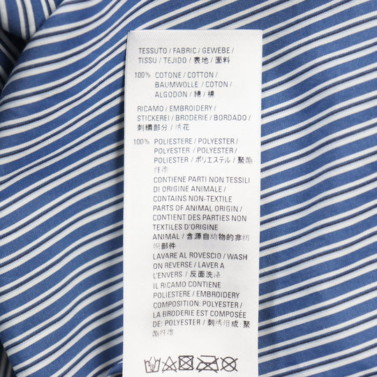 BALENCIAGA Long sleeve shirt 665150 Outer: 100% cotton, Part: 100% polyester Blue white mens M Used Authentic