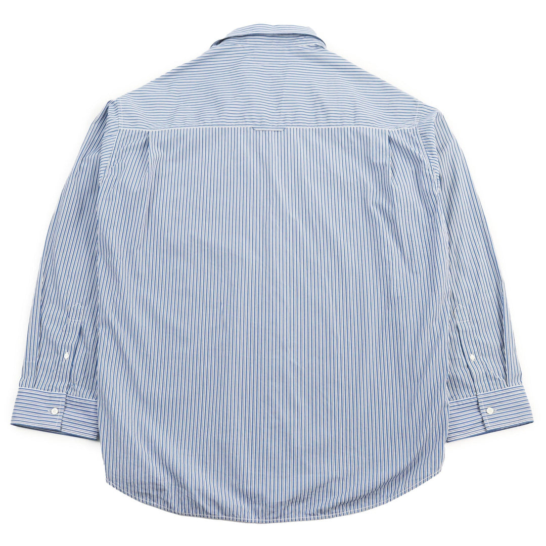 BALENCIAGA Long sleeve shirt 665150 Outer: 100% cotton, Part: 100% polyester Blue white mens M Used Authentic