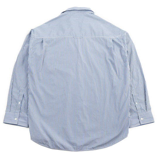 BALENCIAGA Long sleeve shirt 665150 Outer: 100% cotton, Part: 100% polyester Blue white mens M Used Authentic