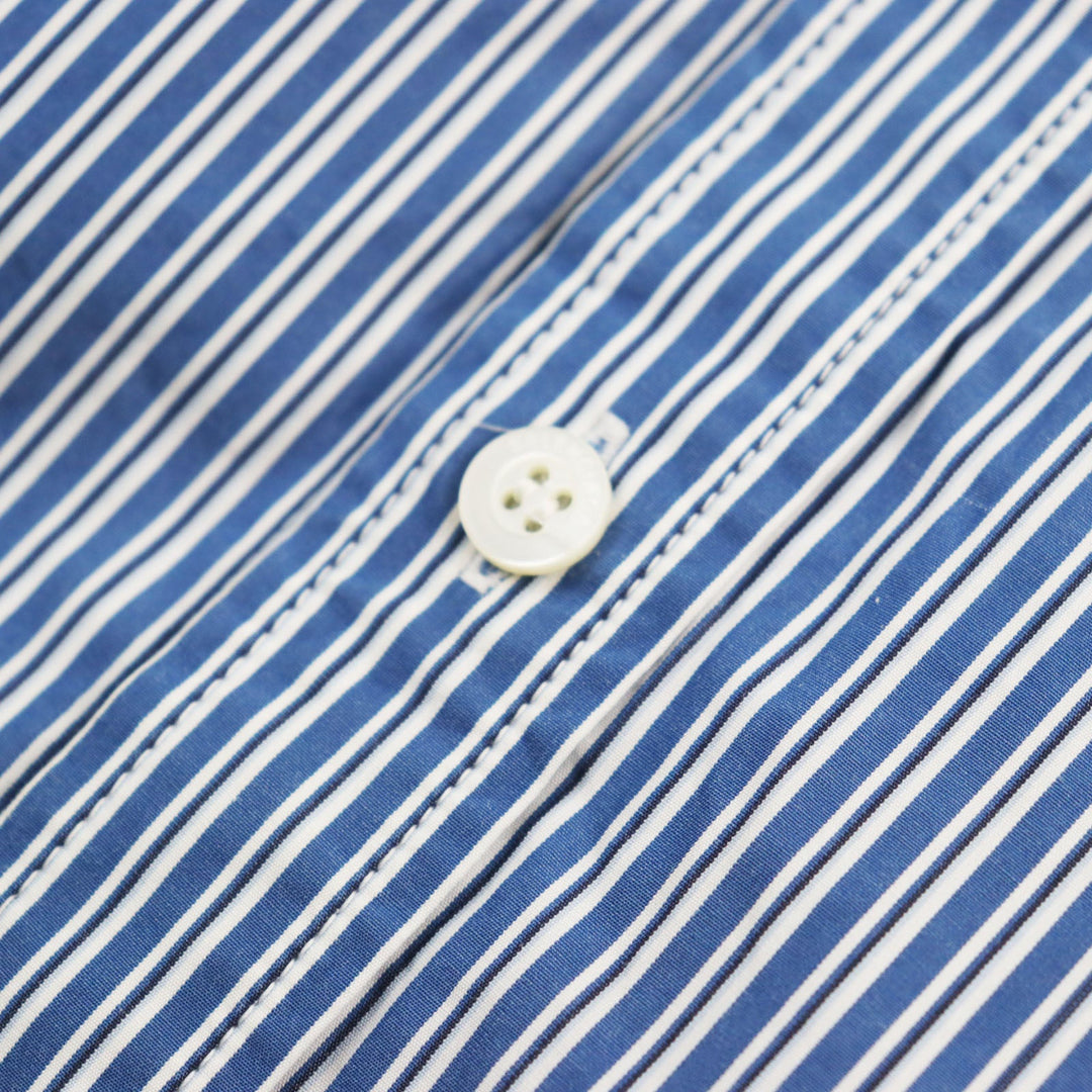 BALENCIAGA Long sleeve shirt 665150 Outer: 100% cotton, Part: 100% polyester Blue white mens M Used Authentic