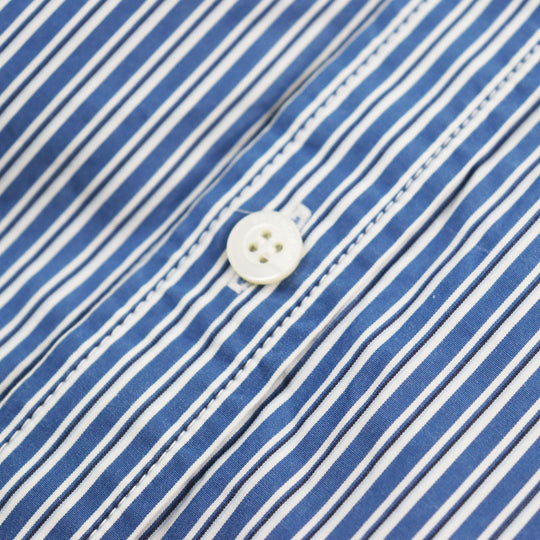 BALENCIAGA Long sleeve shirt 665150 Outer: 100% cotton, Part: 100% polyester Blue white mens M Used Authentic