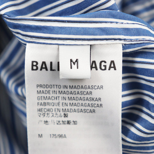 BALENCIAGA Long sleeve shirt 665150 Outer: 100% cotton, Part: 100% polyester Blue white mens M Used Authentic