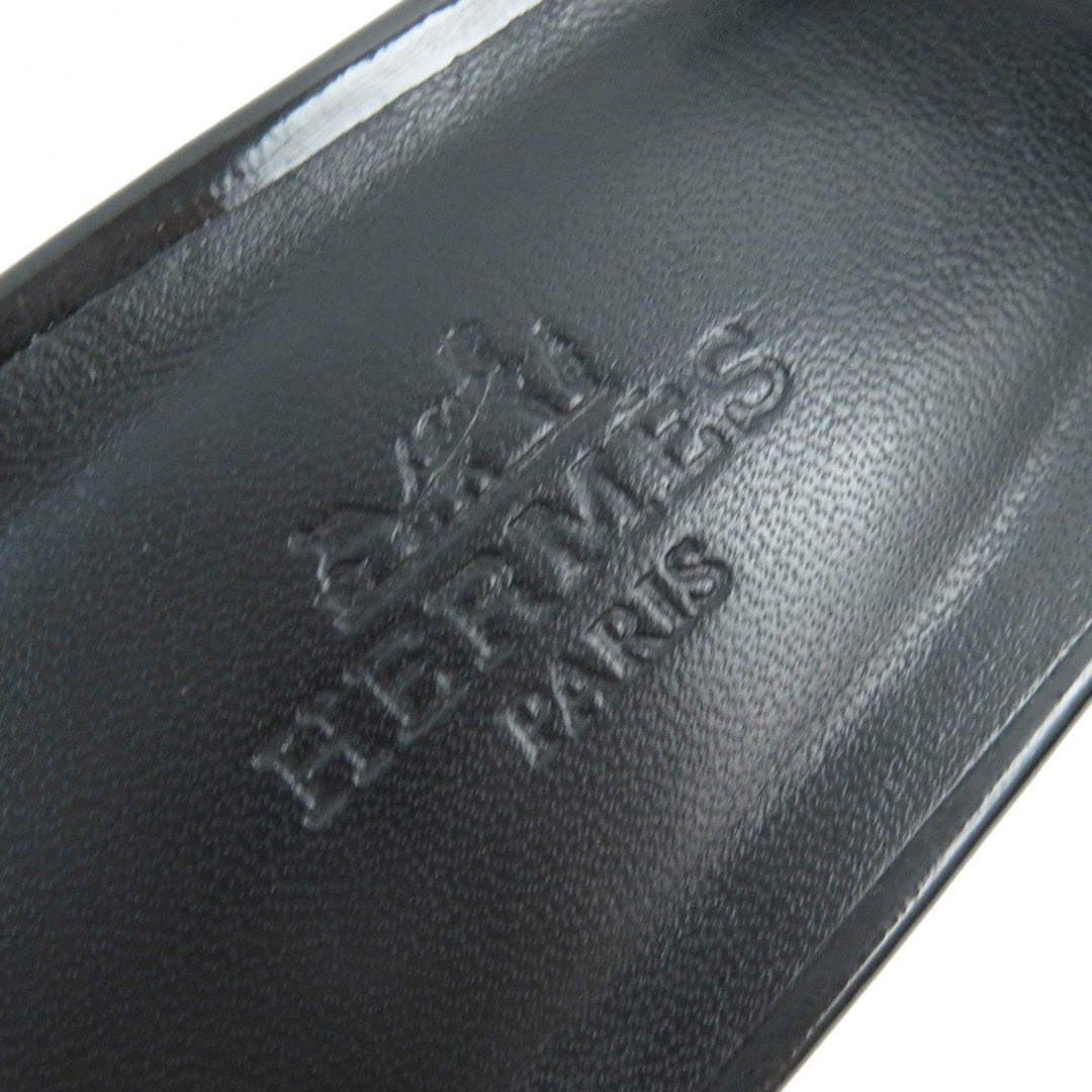 HERMES Sandals 192126Z Main: Patent leather black Very Women 37 Used Authentic