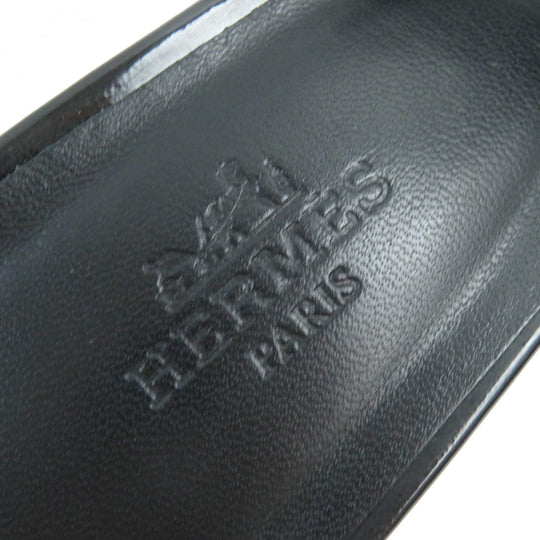 HERMES Sandals 192126Z Main: Patent leather black Very Women 37 Used Authentic
