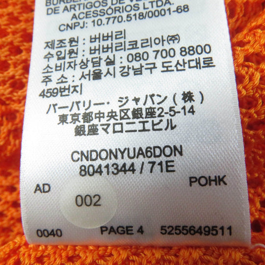 BURBERRY Tunic 8041344 Main: 100% rayon, part: 97% rayon, part: 2% nylon, part: 1% polyurethane, part: 97% rayon : 2% nylon : 1% polyester Orange Women S Used Authentic