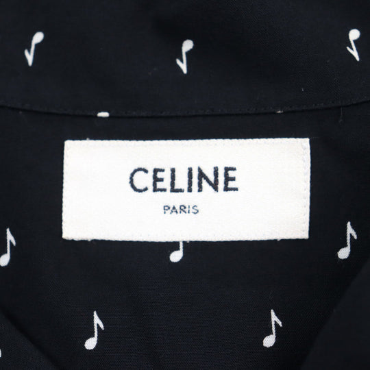 CELINE Short sleeve shirt 2C036736D Main: 100% rayon black mens 37 Used Authentic