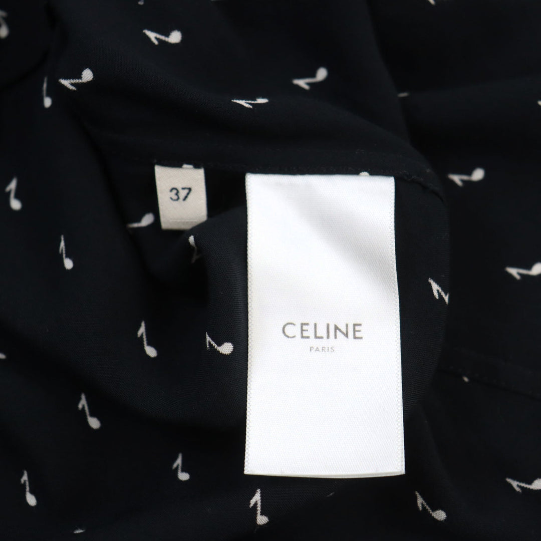 CELINE Short sleeve shirt 2C036736D Main: 100% rayon black mens 37 Used Authentic