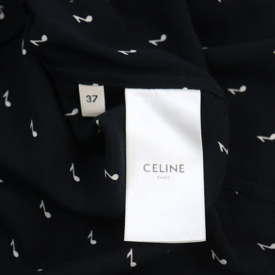 CELINE Short sleeve shirt 2C036736D Main: 100% rayon black mens 37 Used Authentic