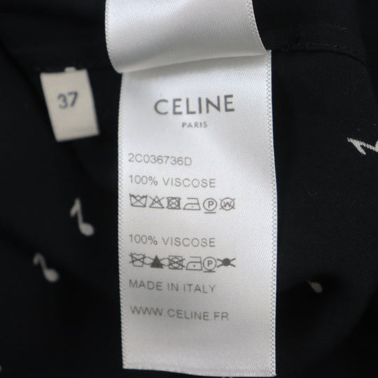 CELINE Short sleeve shirt 2C036736D Main: 100% rayon black mens 37 Used Authentic