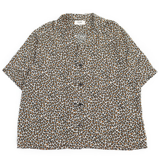 CELINE Short sleeve shirt 2C036900H Main: 100% rayon beige mens 40 Used Authentic
