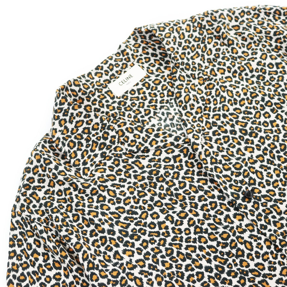 CELINE Short sleeve shirt 2C036900H Main: 100% rayon beige mens 40 Used Authentic