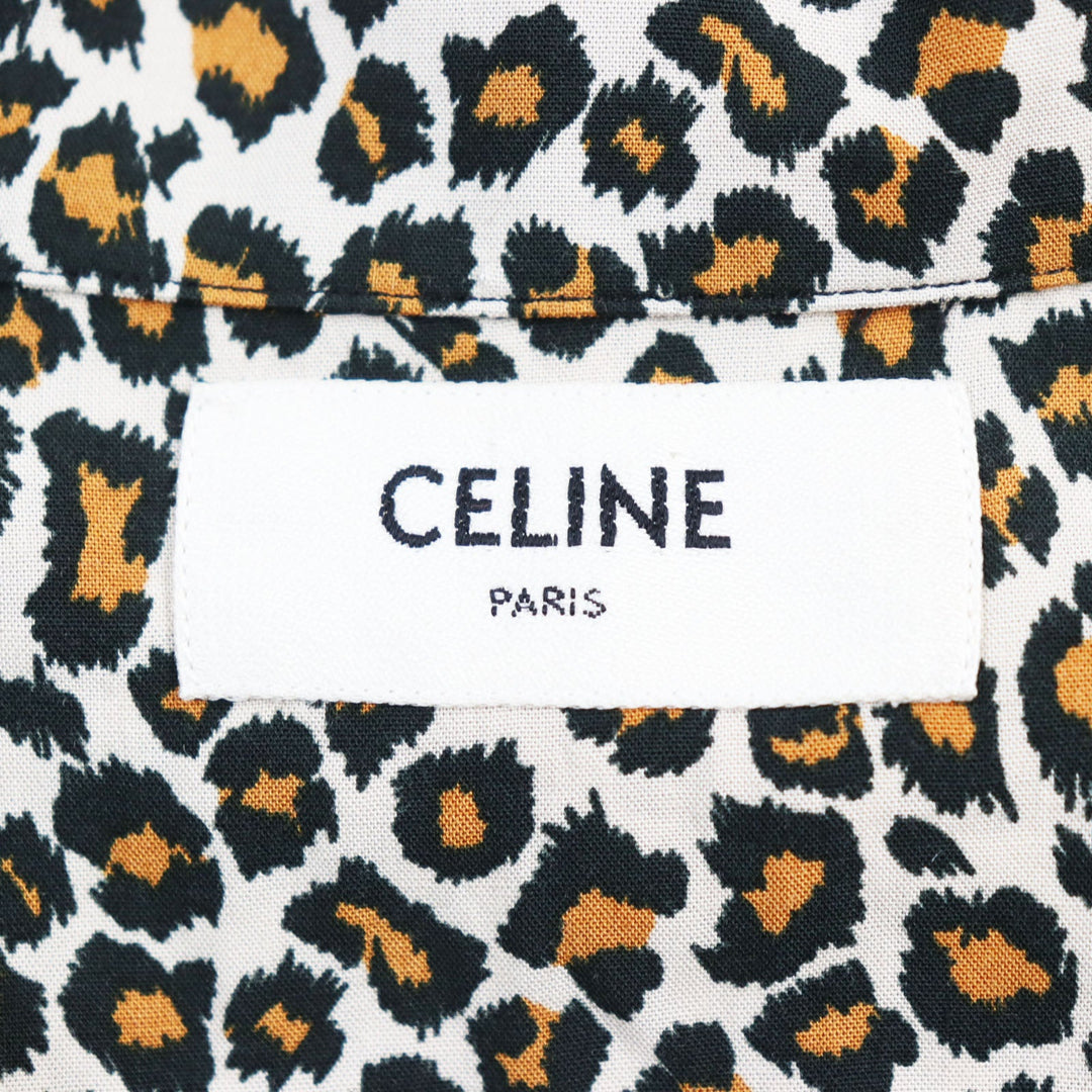 CELINE Short sleeve shirt 2C036900H Main: 100% rayon beige mens 40 Used Authentic