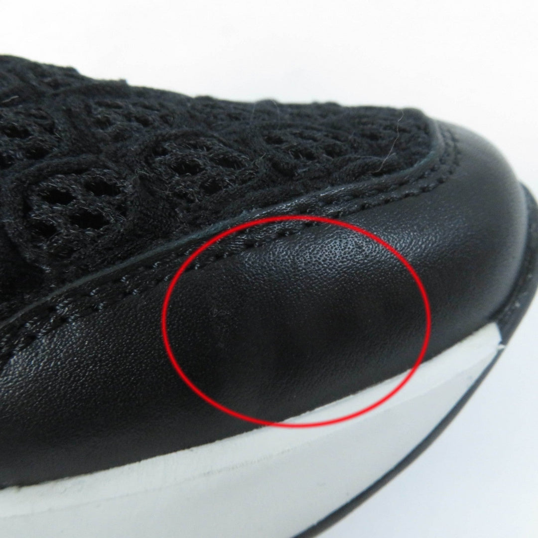 ROGERVIVIER Low cut sneakers Leather x fabric black VIV RUN Women 37 1/2 Used Authentic