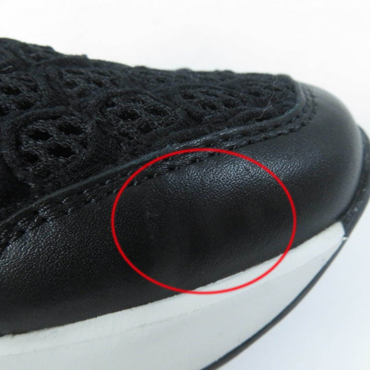 ROGERVIVIER Low cut sneakers Leather x fabric black VIV RUN Women 37 1/2 Used Authentic