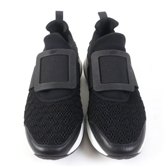 ROGERVIVIER Low cut sneakers Leather x fabric black VIV RUN Women 37 1/2 Used Authentic