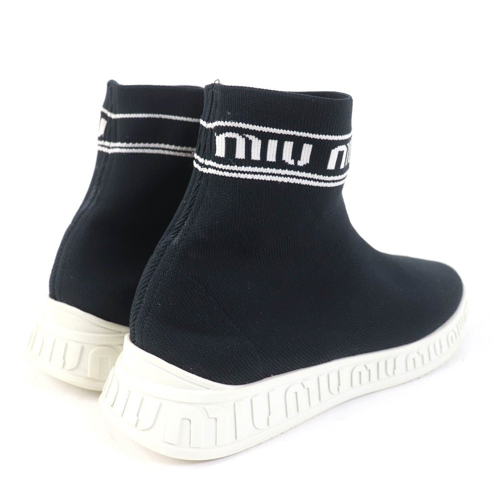 MIUMIU sneakers knit black Women 36.5 Used Authentic