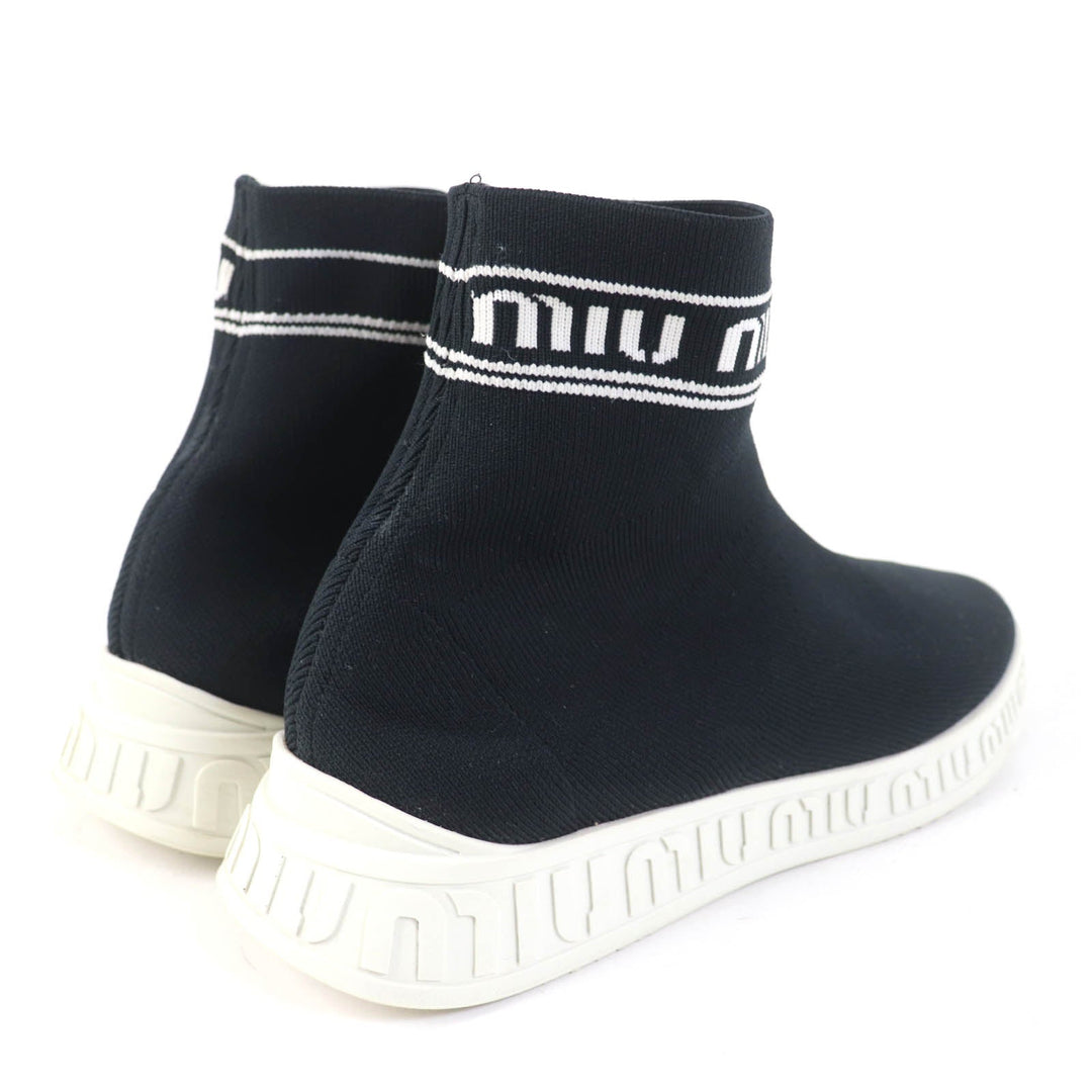 MIUMIU sneakers knit black Women 36.5 Used Authentic