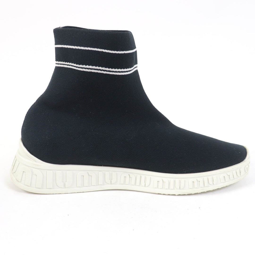 MIUMIU sneakers knit black Women 36.5 Used Authentic