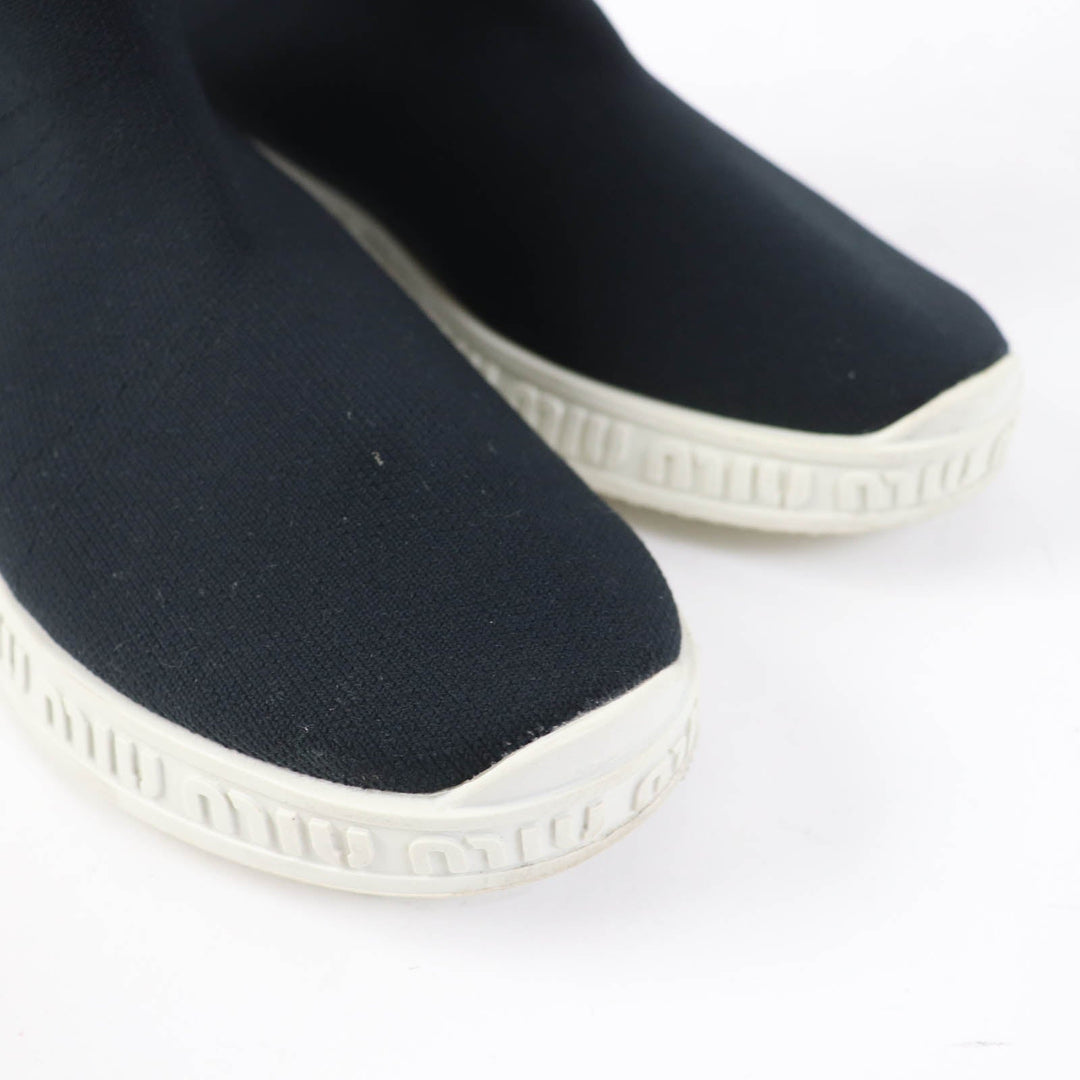 MIUMIU sneakers knit black Women 36.5 Used Authentic