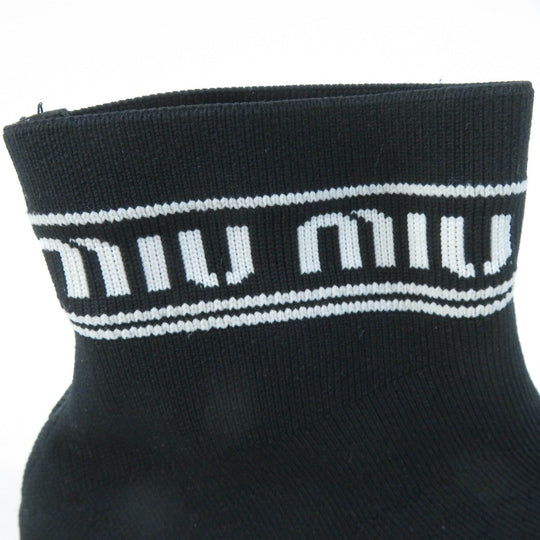 MIUMIU sneakers knit black Women 36.5 Used Authentic