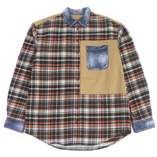 DSQUARED2 Long sleeve shirt S71DM0653 Main: 76% cotton, Main: 24% polyester, Part: 100% cotton, Part: 98% cotton, Part: 2% polyurethane Brown type mens 50 Used Authentic