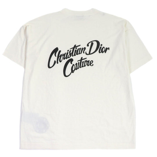 Dior HOMME Short sleeve knit 483M648AT823 Main: 70% cotton, Main: 30% silk, Part: 100% rayon Ivory mens M Used Authentic