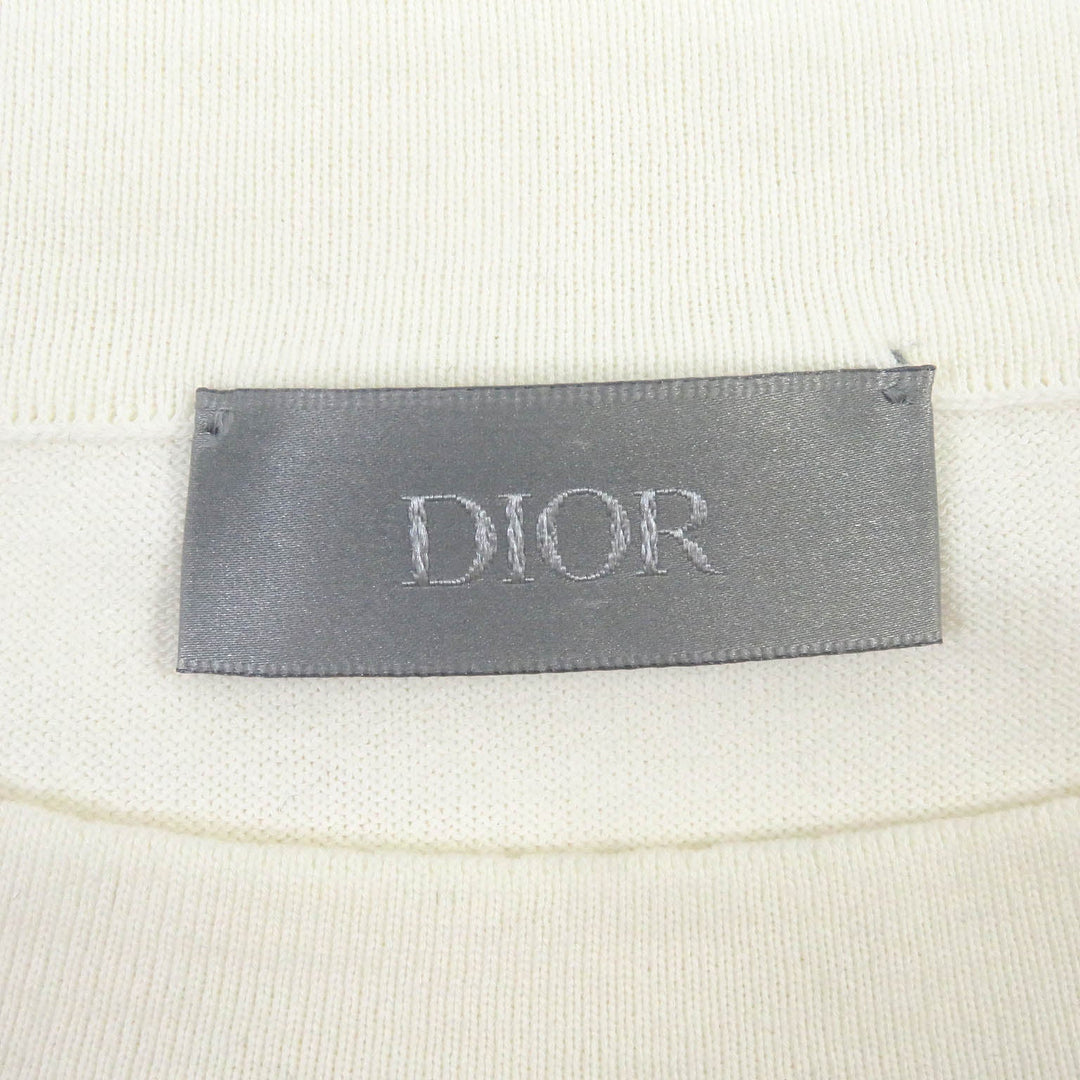 Dior HOMME Short sleeve knit 483M648AT823 Main: 70% cotton, Main: 30% silk, Part: 100% rayon Ivory mens M Used Authentic