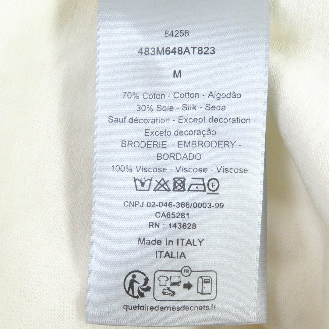 Dior HOMME Short sleeve knit 483M648AT823 Main: 70% cotton, Main: 30% silk, Part: 100% rayon Ivory mens M Used Authentic
