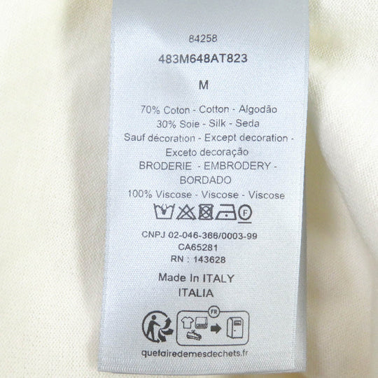 Dior HOMME Short sleeve knit 483M648AT823 Main: 70% cotton, Main: 30% silk, Part: 100% rayon Ivory mens M Used Authentic