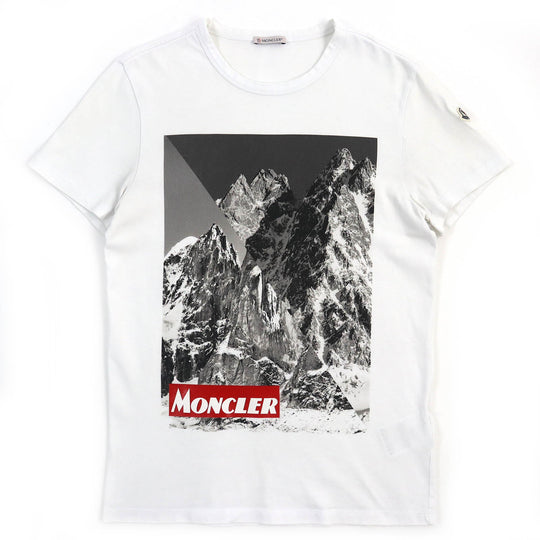 MONCLER Short sleeve T-shirt E20918048350 Main: 100% cotton White Gray Red MAGLIA T-SHIRTS mens S Used Authentic