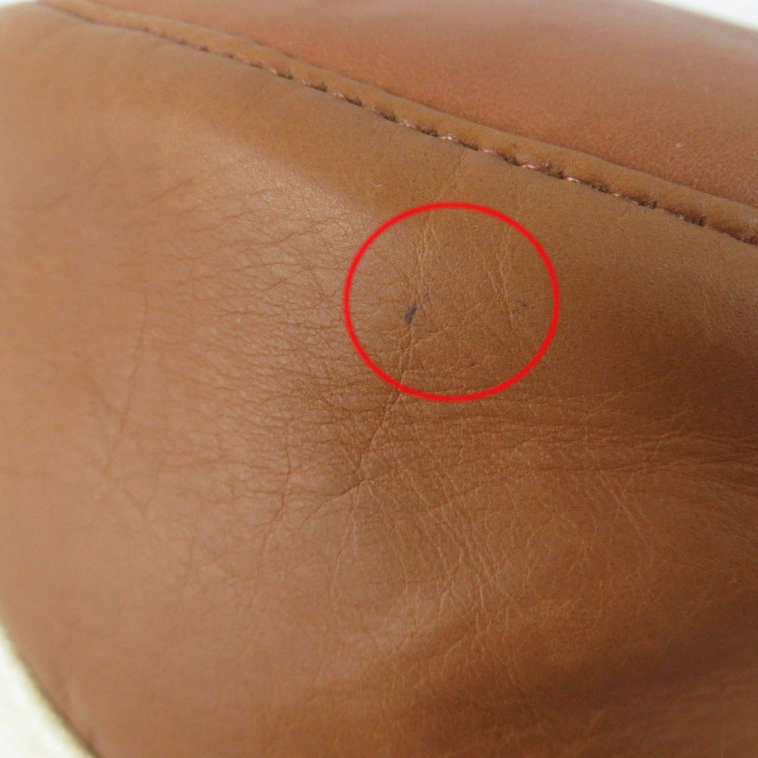 HERMES hat Main: Leather, Lining: 100% Cashmere Brown Ivory Women 58 Used Authentic
