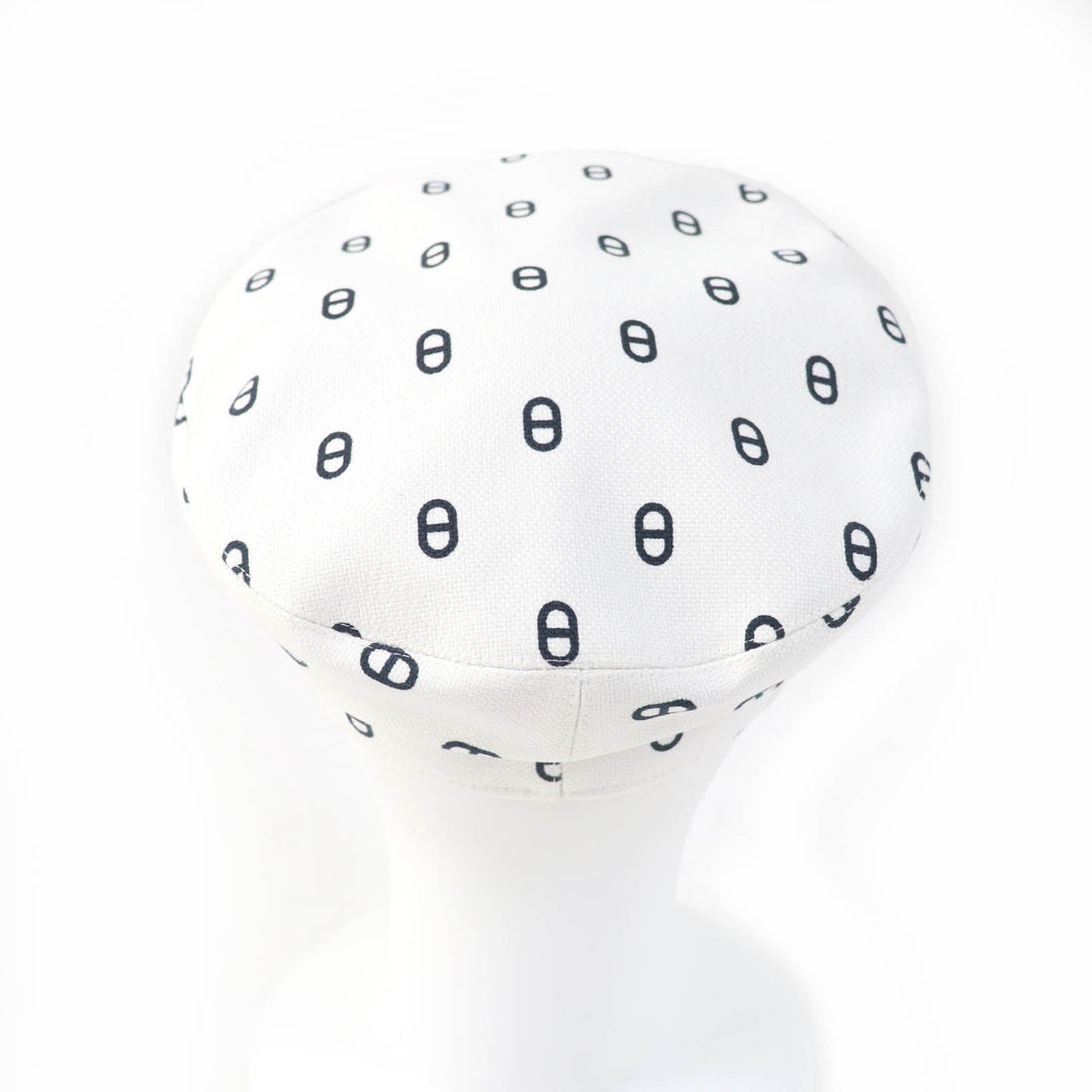 HERMES Casquette Main: 98% cotton, Main: 2% polyurethane, Lining: 56% cotton, Lining: 46% silk, Lining trim: 56% cotton, 44% rayon white Vauban Women Used Authentic
