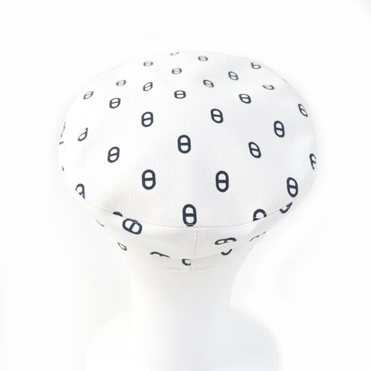 HERMES Casquette Main: 98% cotton, Main: 2% polyurethane, Lining: 56% cotton, Lining: 46% silk, Lining trim: 56% cotton, 44% rayon white Vauban Women Used Authentic