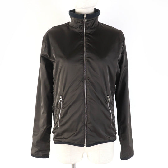 HERMES Jacket Main: 92% nylon, Main: 8% polyurethane, Lining: 92% polyester, Lining: 8% polyurethane Dark brown Women L Used Authentic