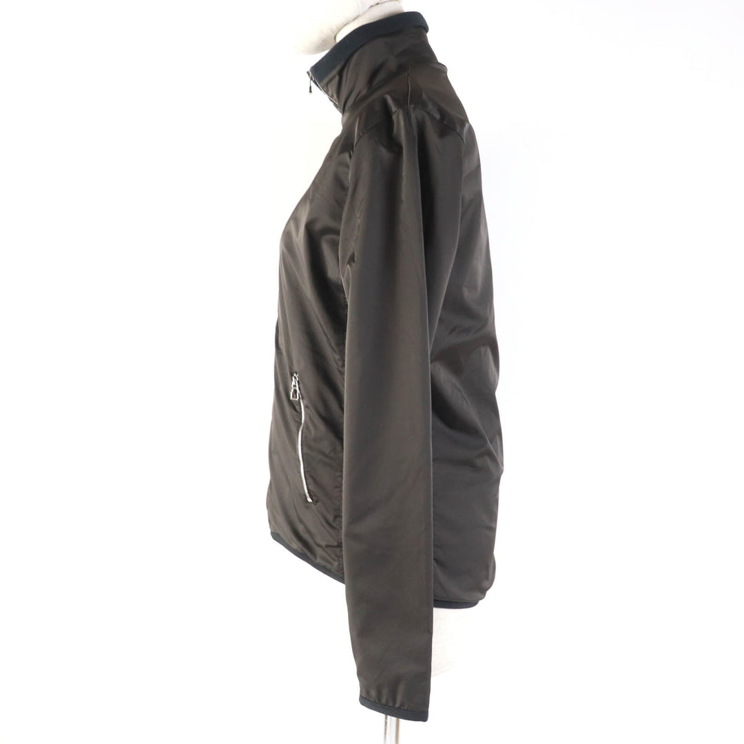 HERMES Jacket Main: 92% nylon, Main: 8% polyurethane, Lining: 92% polyester, Lining: 8% polyurethane Dark brown Women L Used Authentic