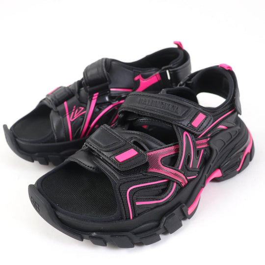 BALENCIAGA Sandals 617543 Main: Leather Black pink Track Sandal Women 36 Used Authentic